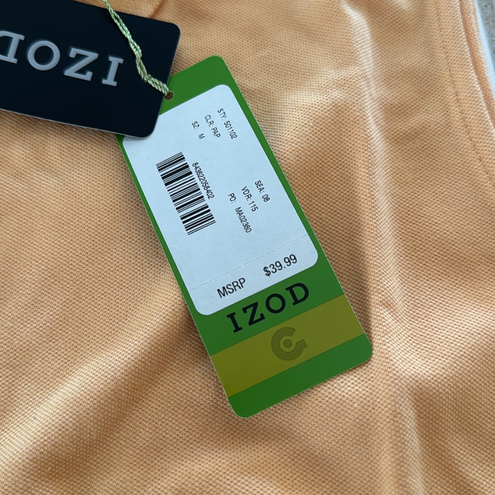 🏌️♀️🎾 NWT Izod collared sleeveless golf shirt orange SPF 40 size M - Picture 6 of 7